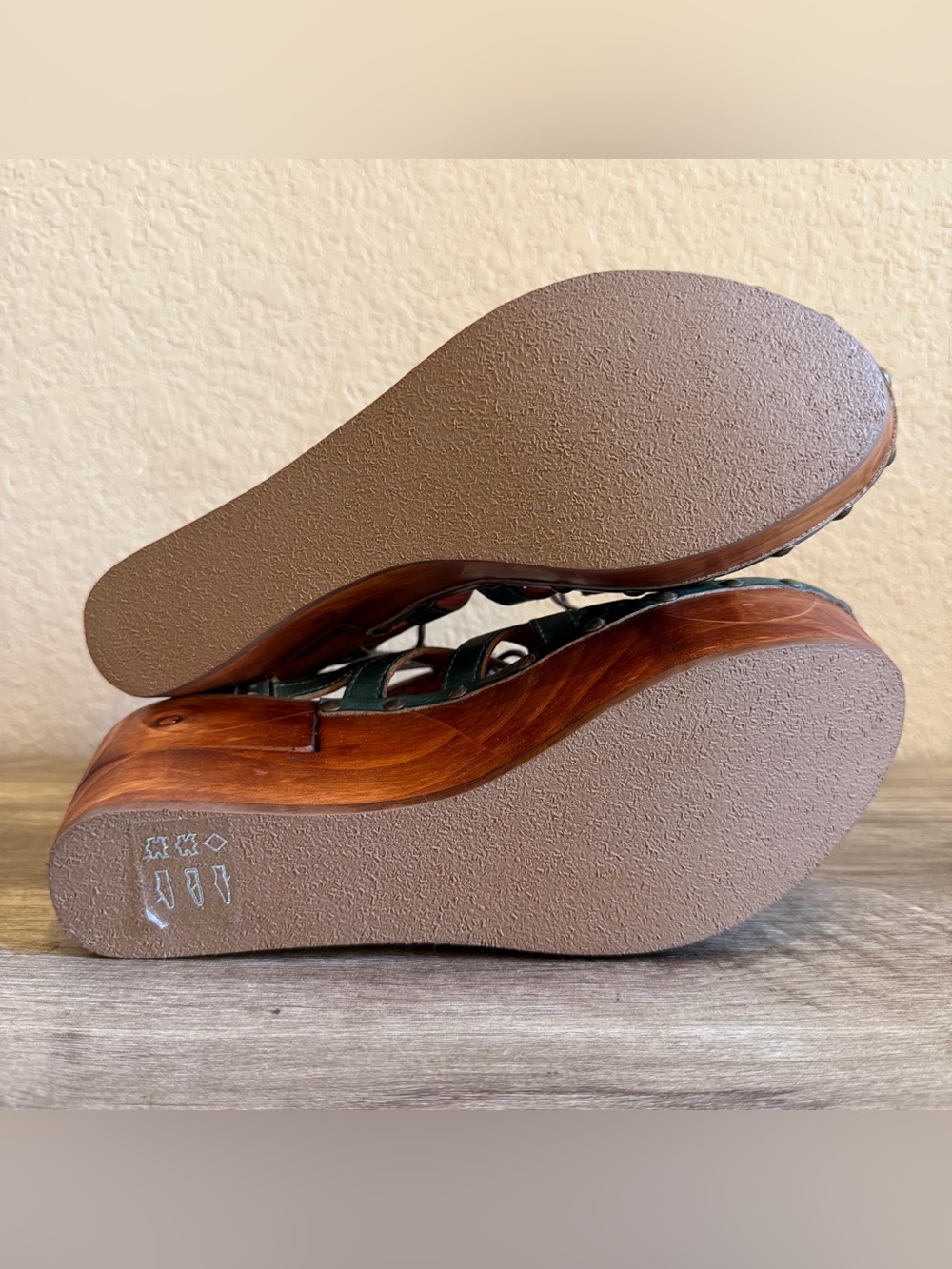 NWT Bed Stu Shirin Wooden Platform Leather Sandals Womens Size 10 - Picture 13 of 16